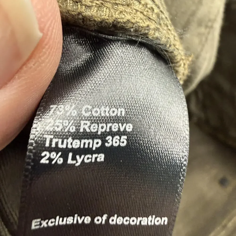 Proof Jeans Mens 30x32 Green Olive Slim Straight Stretch TruTemp 365 Zip Fly - Picture 5 of 9